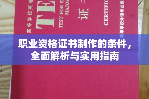 内湖职业资格证书制作的条件，全面解析与实用指南